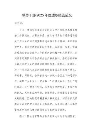 领导干部2025年度述职报告范文.docx