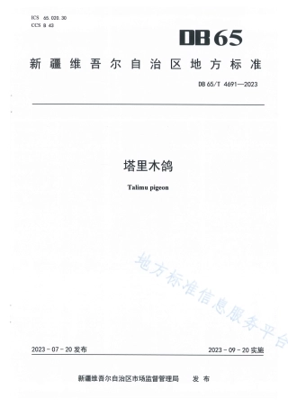 DB65_T 4691-2023塔里木鸽.pdf