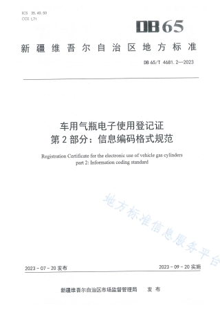 DB65_T 4681.2-2023车用气瓶电子使用登记证 第2部分：信息编码格式规范.pdf