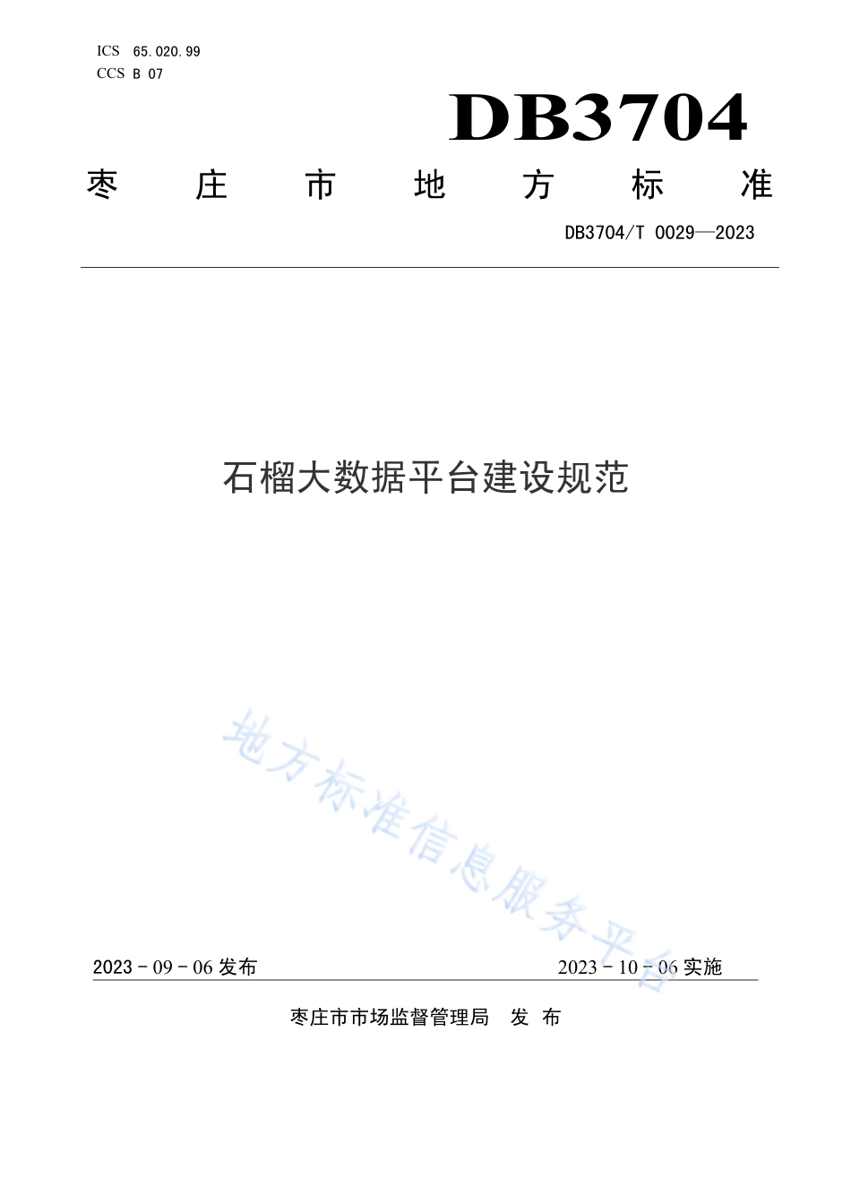 DB3704_T 0029-2023石榴大数据平台建设规范.pdf_第1页