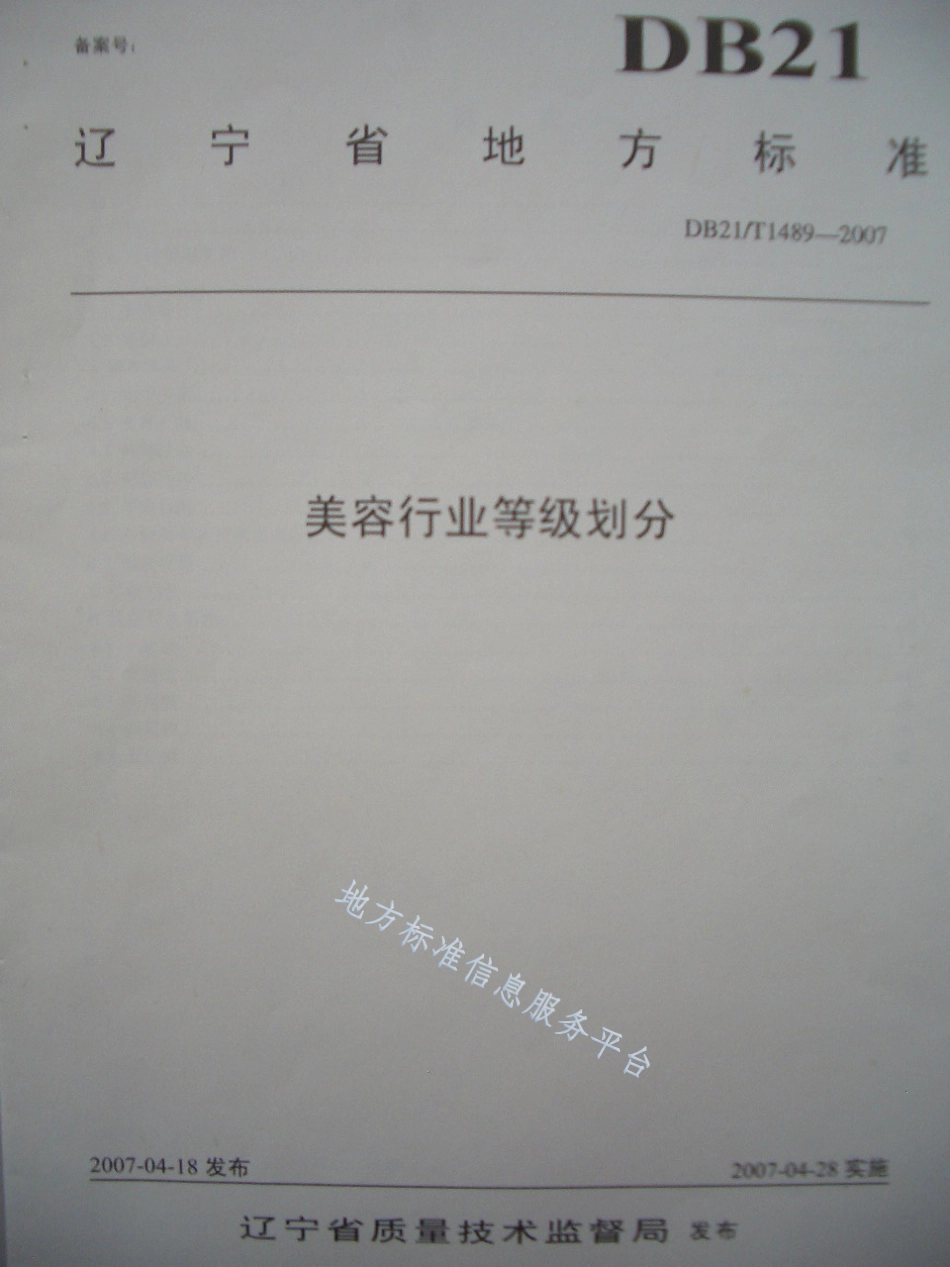 DB21_T 1489-2007美容行业等级划分.pdf_第1页