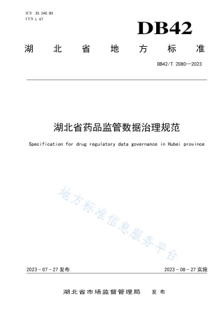 DB42_T 2080-2023湖北省药品监管数据治理规范.pdf