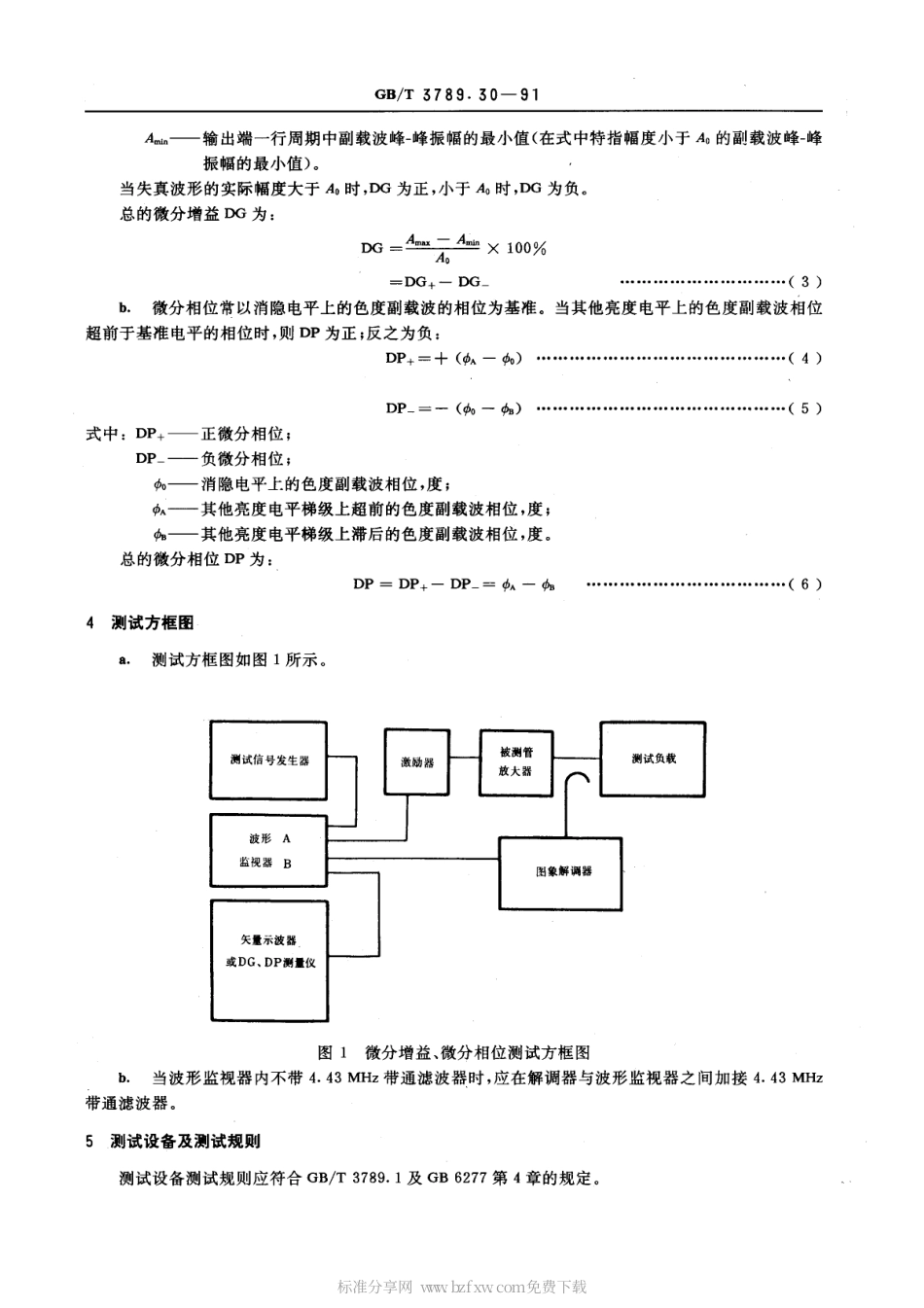 GBT 3789.30-1991 发射管电性能测试方法 由亮度信号不同引起的色度信号失真 (微分增益DG和微分相位DP) 的测试方法.pdf_第2页