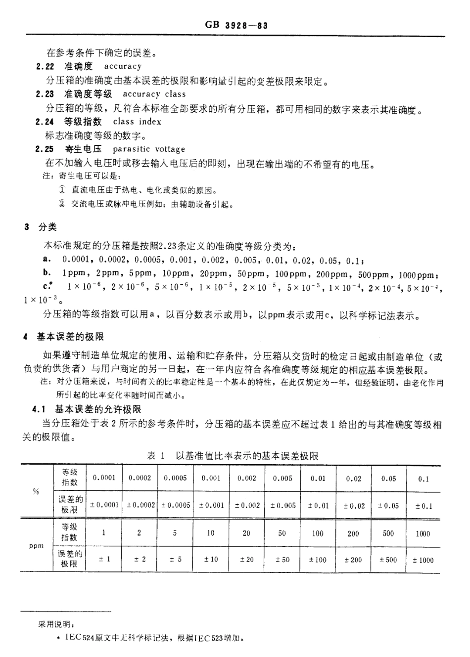 GBT 3928-1983 直流电阻分压箱.pdf_第3页
