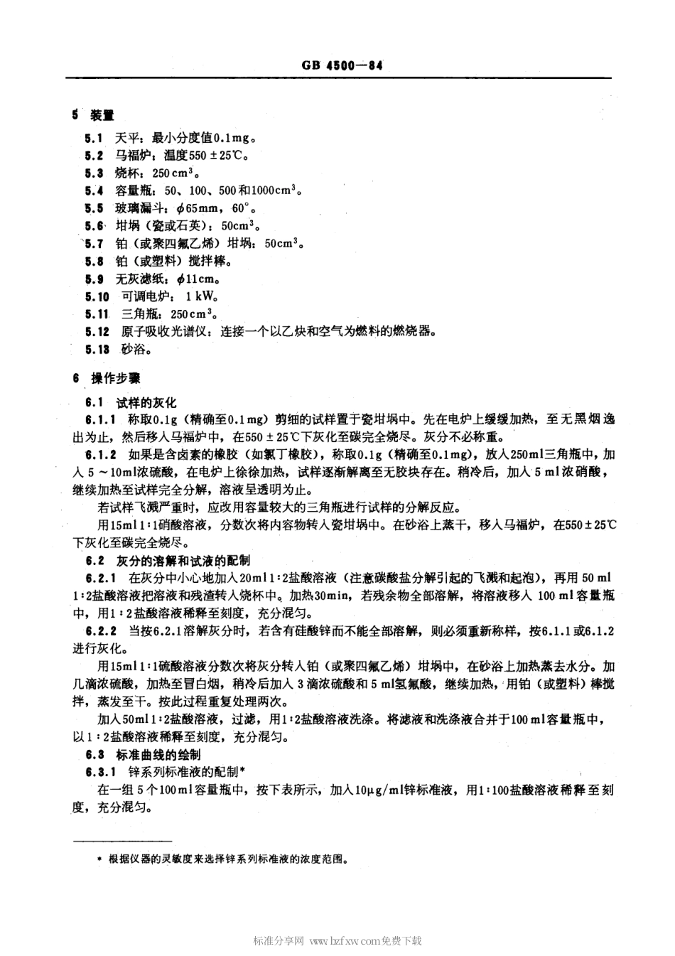 GBT 4500-1984 硫化橡胶中锌含量的测定 火焰原子吸收光谱法.pdf_第2页