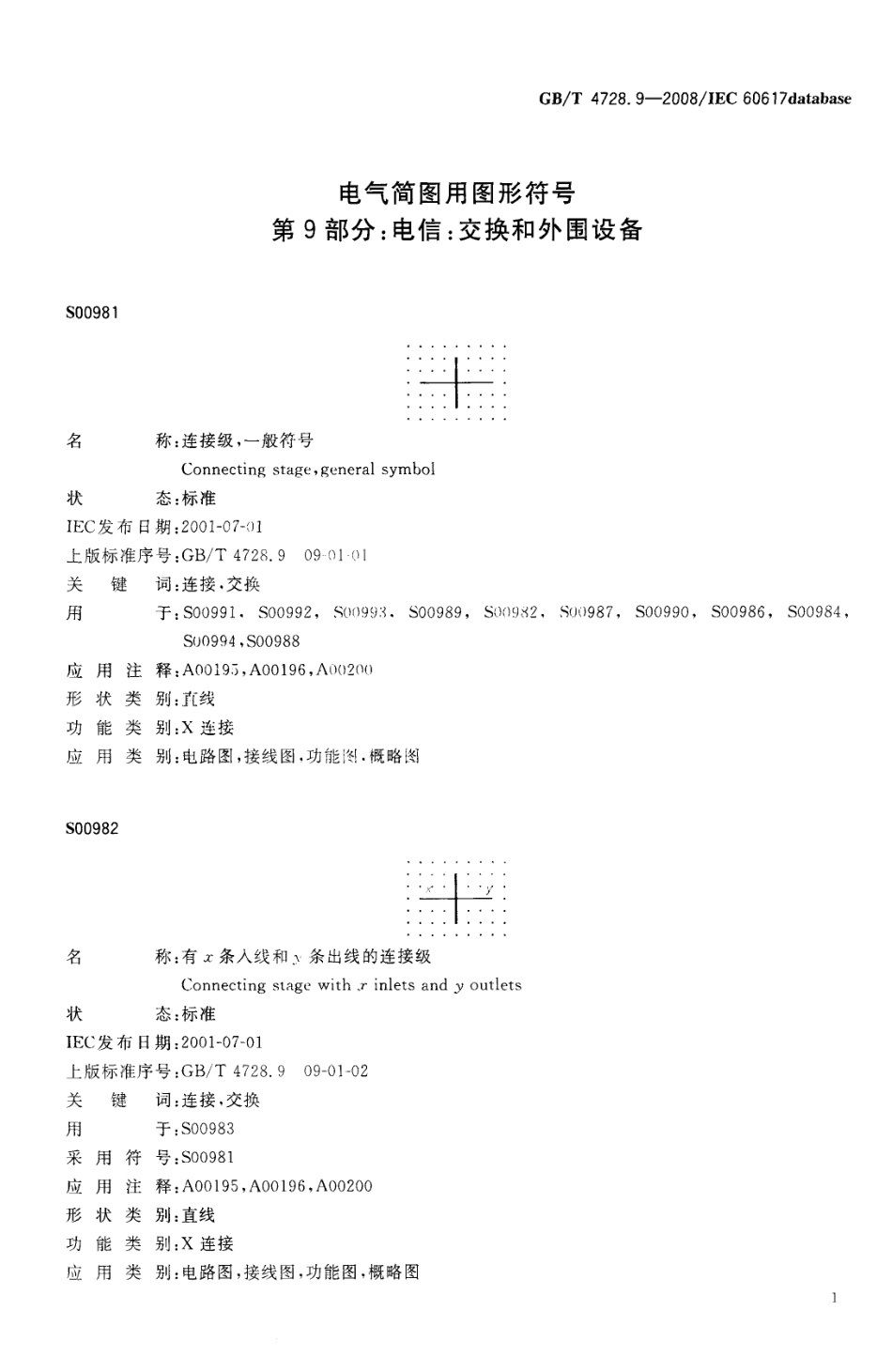 GBT 4728.9-2008 电气简图用图形符号 第9部分：电信：交换和外围设备.pdf_第3页
