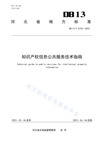 DB13_T 5734-2023知识产权信息公共服务技术指南.pdf