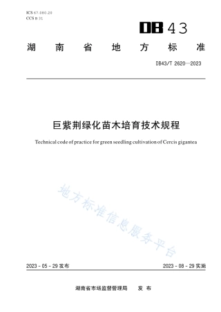 DB43_T 2620-2023巨紫荆绿化苗木培育技术规程.pdf