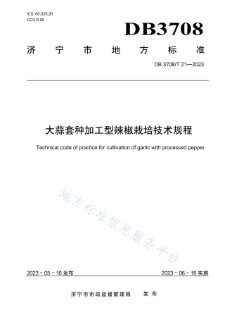 DB3708_T 21-2023大蒜套种加工型辣椒栽培技术规程.pdf