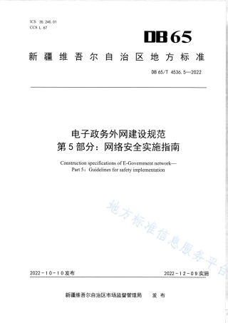 DB65_T 4536.5—2022电子政务外网建设规范第5部分：网络安全实施指南.pdf