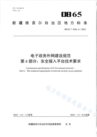 DB65_T 4536.6—2022电子政务外网建设规范第6部分：安全接入平台技术要求.pdf