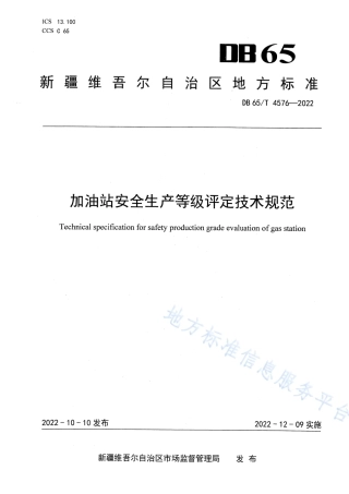 DB65_T 4576—2022加油站安全生产等级评定技术规范.pdf