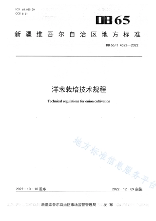 DB65_T 4522—2022洋葱栽培技术规程.pdf