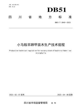 DB51／T 3040-2023小马鞍羊蹄甲苗木生产技术规程.pdf