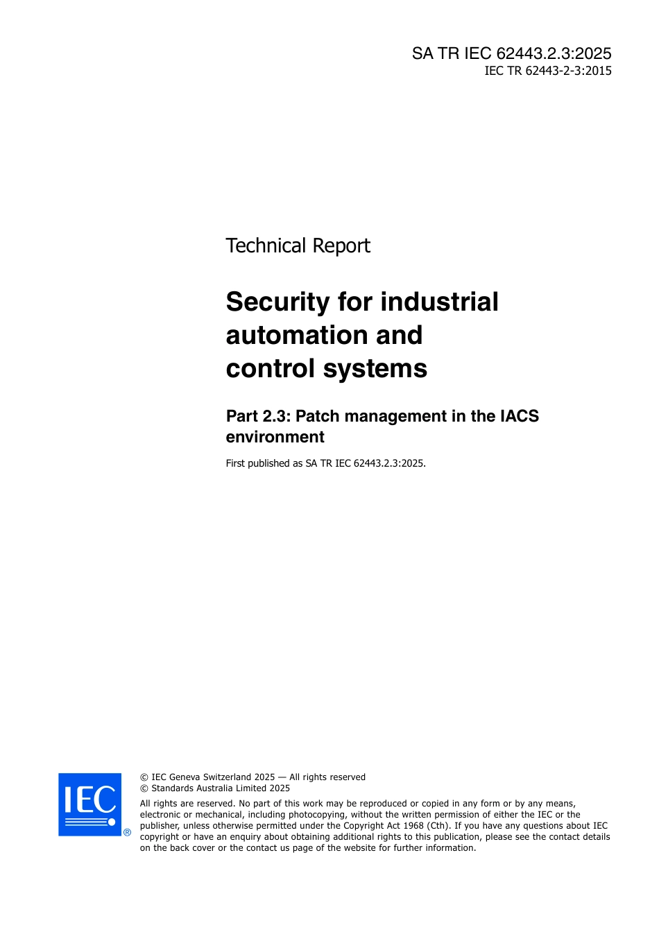 SA TR IEC 62443.2.3-2025.pdf_第3页