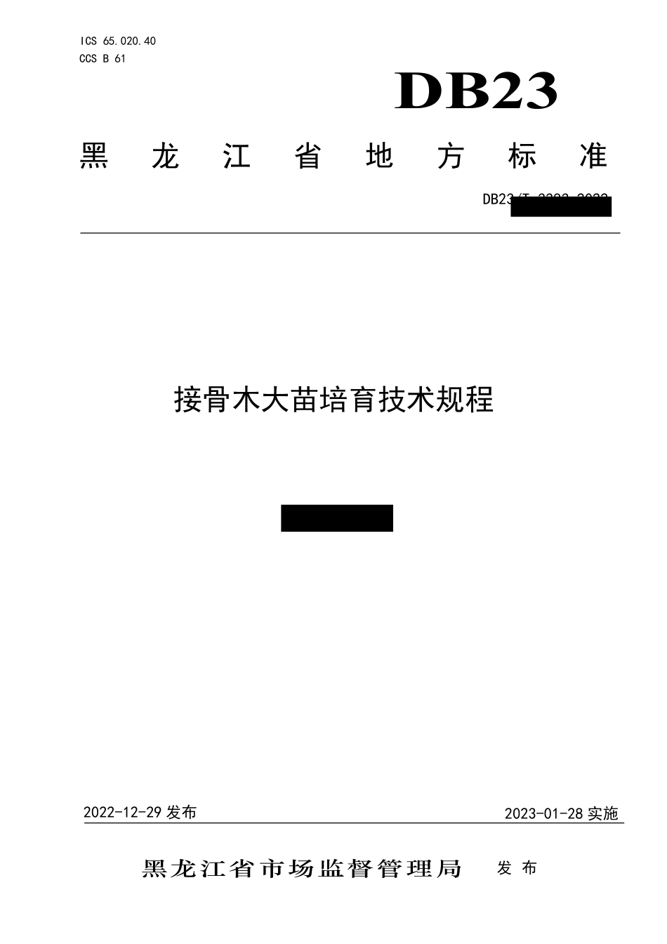 DB23／T 3383—2022接骨木大苗培育技术规程.pdf_第1页