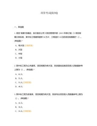 项管考试附有答案.docx