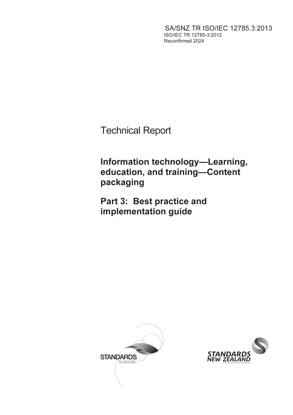 SA SNZ TR ISO IEC 12785.3-2013 (2024).pdf_第1页