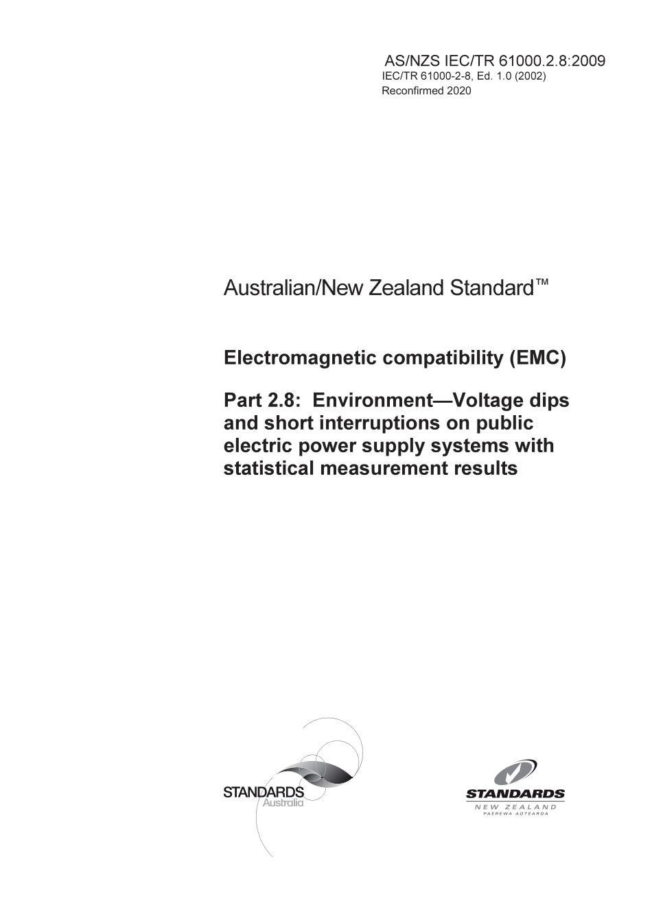 AS NZS IEC TR 61000.2.8-2009 (2020).pdf_第1页