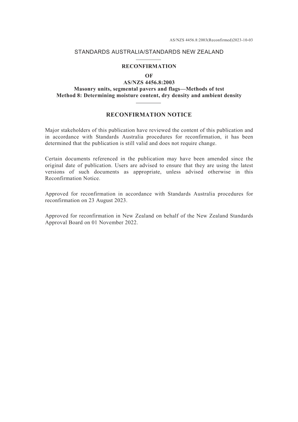 AS NZS 4456.8-2003 (2023).pdf_第1页