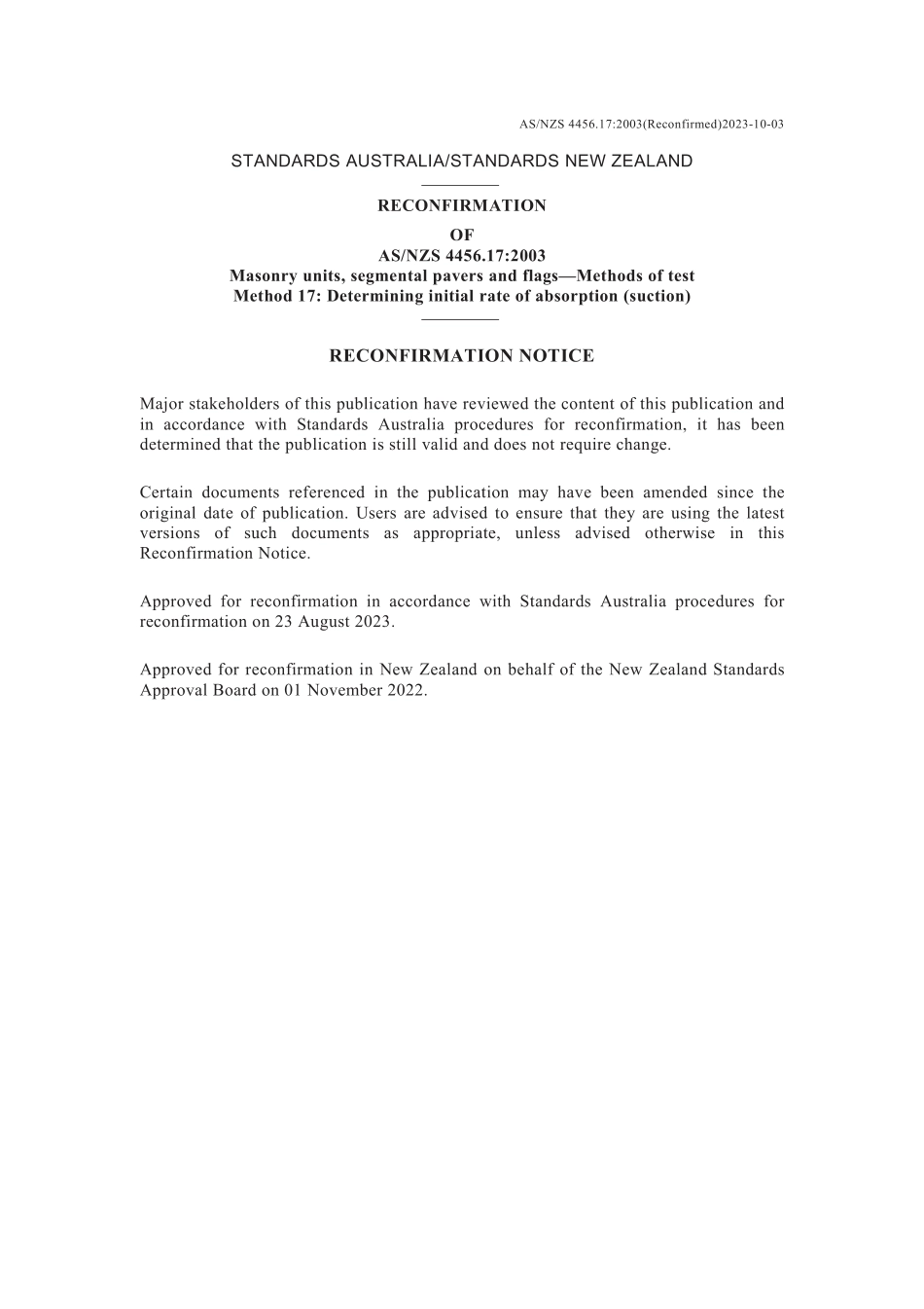 AS NZS 4456.17-2003 (2023).pdf_第1页