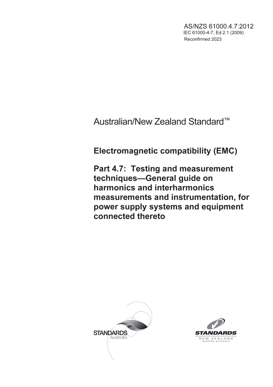 AS NZS 61000.4.7-2012 (2023).pdf_第1页