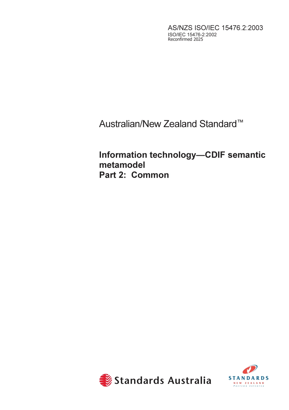 AS NZS ISO IEC 15476.2-2003 (2025).pdf_第1页
