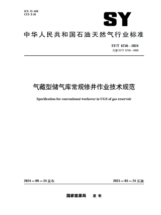 SY_T 6756-2024 气藏型储气库常规修井作业技术规范.pdf