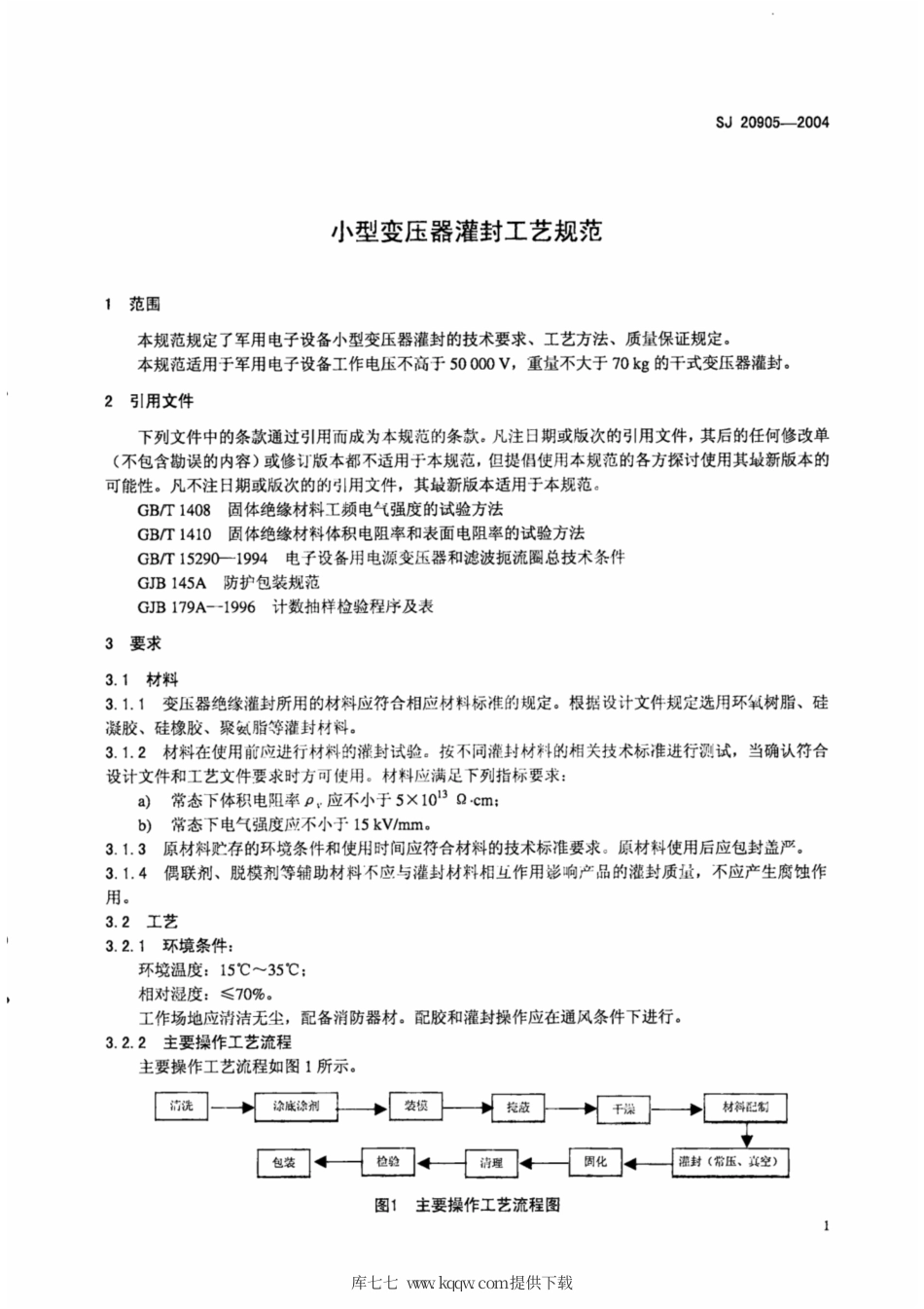 【电子行业军用标准】SJ 20905-2004 小型变压器灌封工艺规范.pdf_第3页
