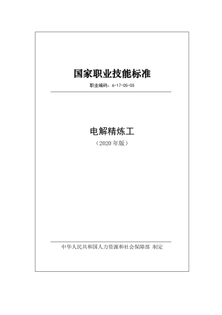 国家职业技能标准 (2020年版) 电解精炼工.pdf