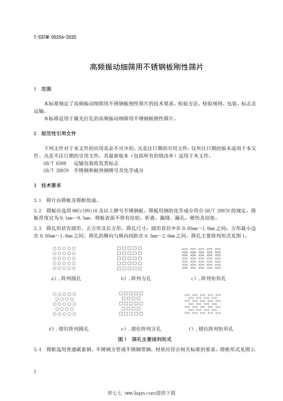 T∕CSTM 00256-2020 高频振动细筛用不锈钢板刚性筛片.pdf_第3页