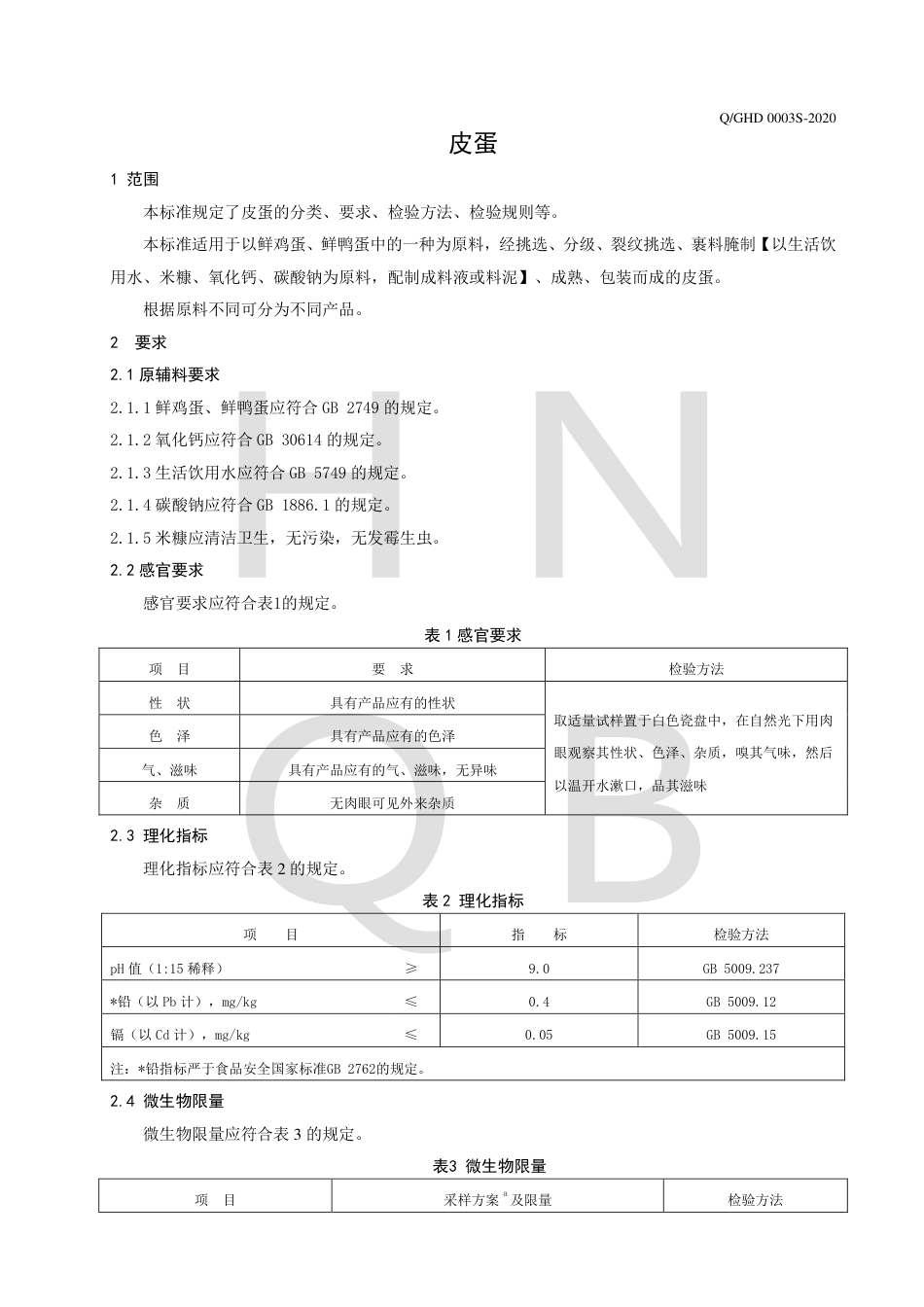 QGHD 0003 S-2020 皮蛋企业标准.pdf_第3页