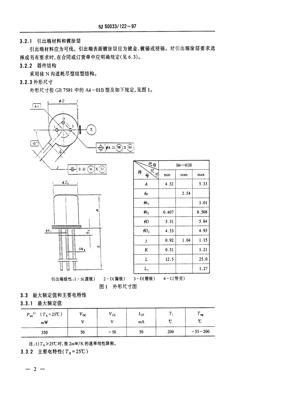 【电子行业军用标准】SJ 50033.122-1997 半导体分立器件CS3684～CS3687型硅N沟道结型场效应晶体管详细规范.pdf_第3页