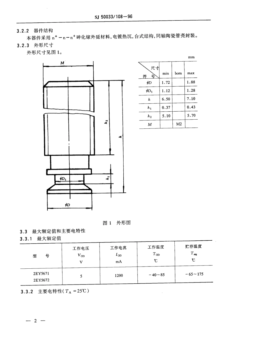 【电子行业军用标准】SJ 50033.108-1996 半导体分立器件2EY5671、2EY5672型体效应二极管详细规范.pdf_第3页