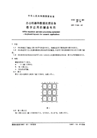 GBT 7188-1987 办公机器和数据处理设备数字应用的键盘布局.pdf