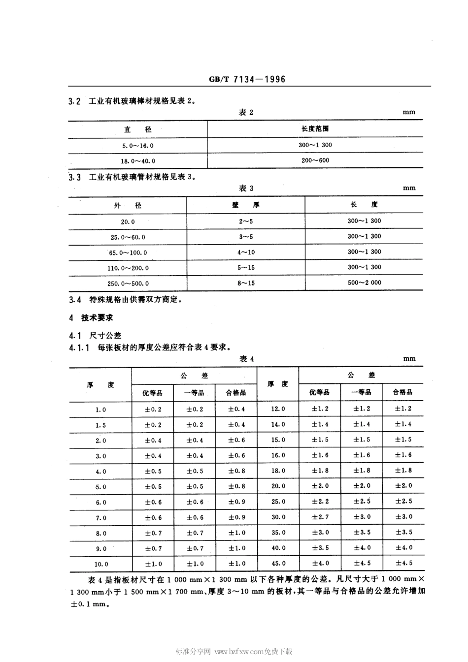GBT 7134-1996 浇铸型工业有机玻璃板材、棒材和管材.pdf_第2页