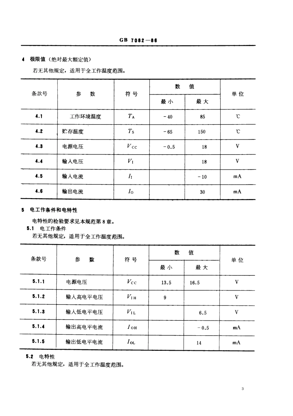 GBT 7082-1986 电子元器件详细规范 半导体集成电路CH2009型HTL三3输入与非门.pdf_第3页