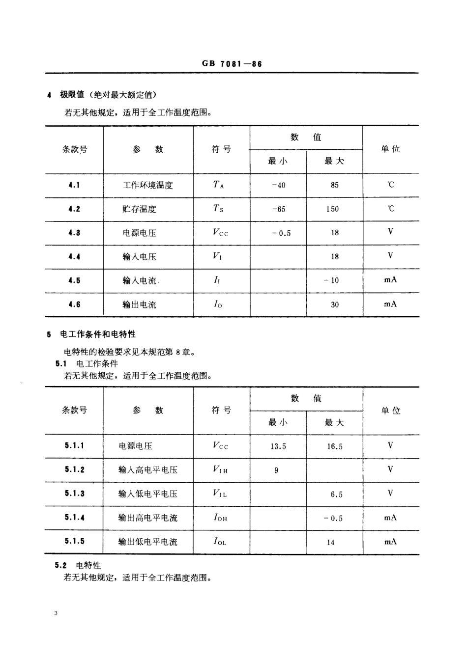 GBT 7081-1986 电子元器件详细规范 半导体集成电路CH2008型HTL双4输入与非门(可供认证用).pdf_第3页