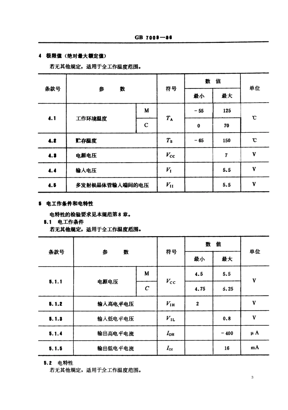 GBT 7009-1986 电子元器件详细规范 半导体集成电路CT1010型TTL三3输入与非门(可供认证用).pdf_第3页