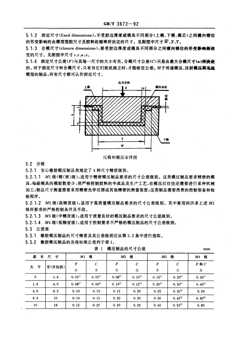 GBT 3672-1992 模压、压出和压延实心橡胶制品的尺寸公差.pdf_第3页