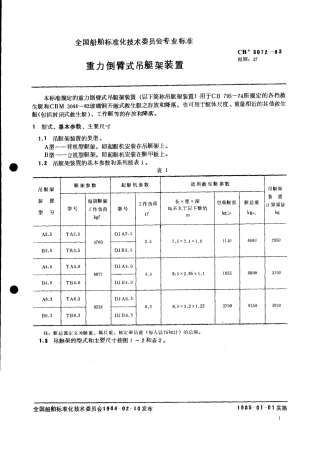 CB 3072-1983 重力倒臂式吊艇架装置.pdf
