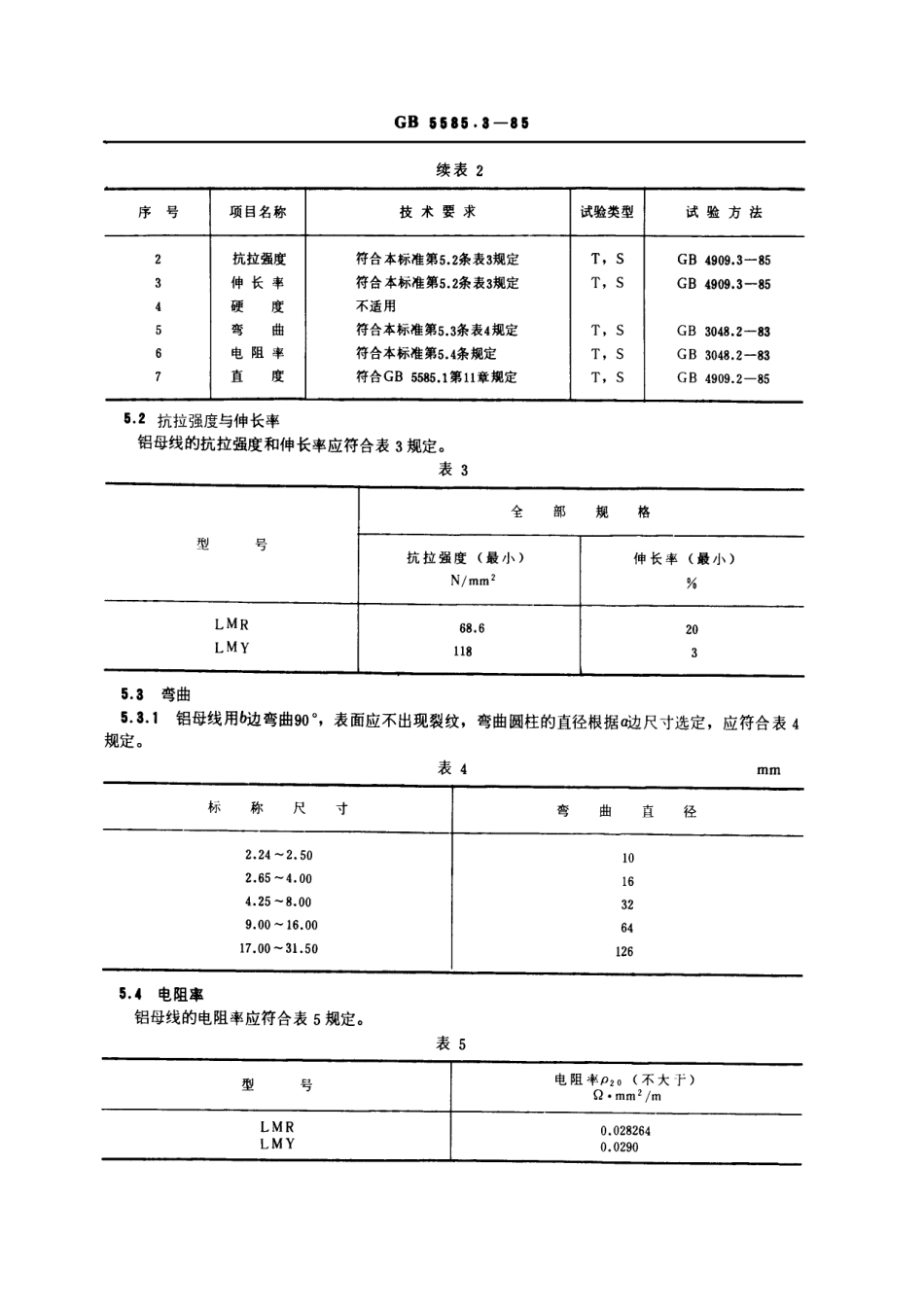 GB 5585.3-1985 电工用铜、铝及其合金母线 第3部分：铝母线.pdf_第2页
