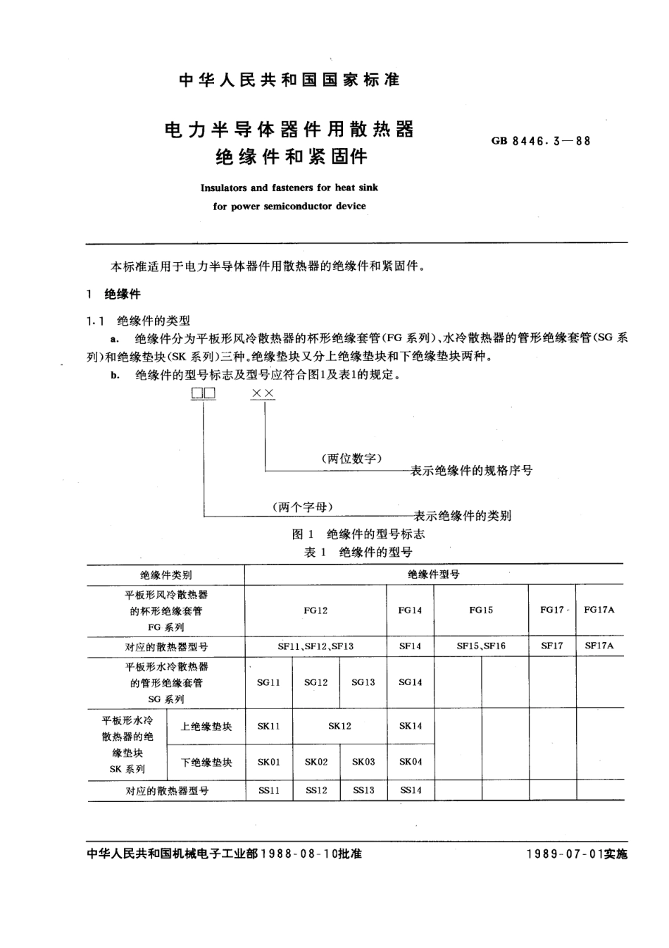 GB 8446.3-1988 电力半导体器件用散热器 绝缘件和紧固件.pdf_第1页