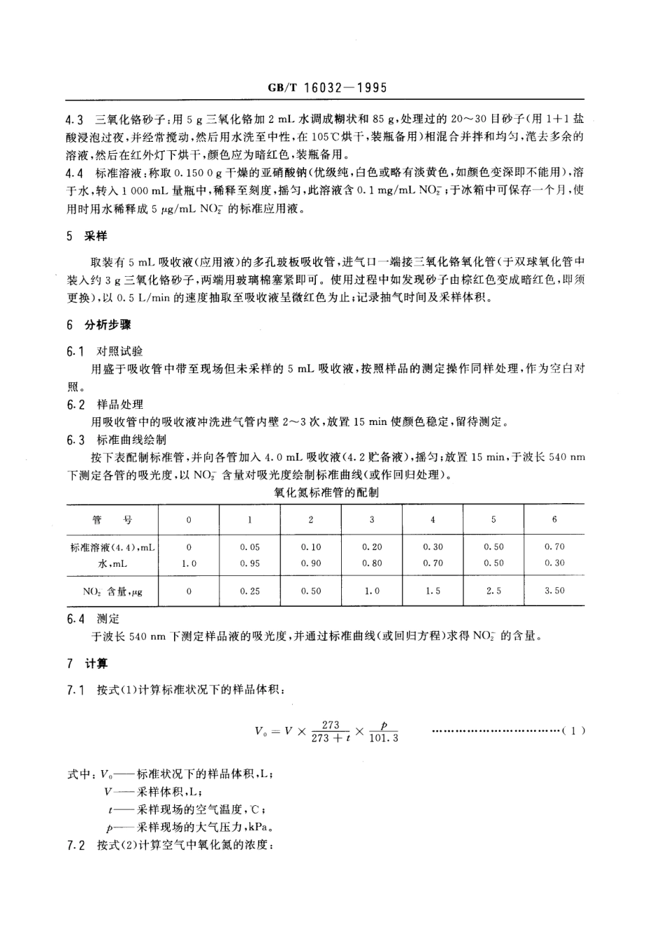 GBT 16032-1995 车间空气中氧化氮的盐酸萘乙二胺分光光度测定方法.pdf_第2页