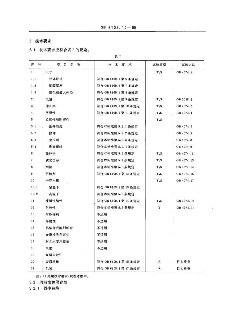 GB 6109.10-1990 漆包圆绕组线 第10部分：180级聚酯亚胺 聚酰胺复合漆包铜圆线.pdf_第2页