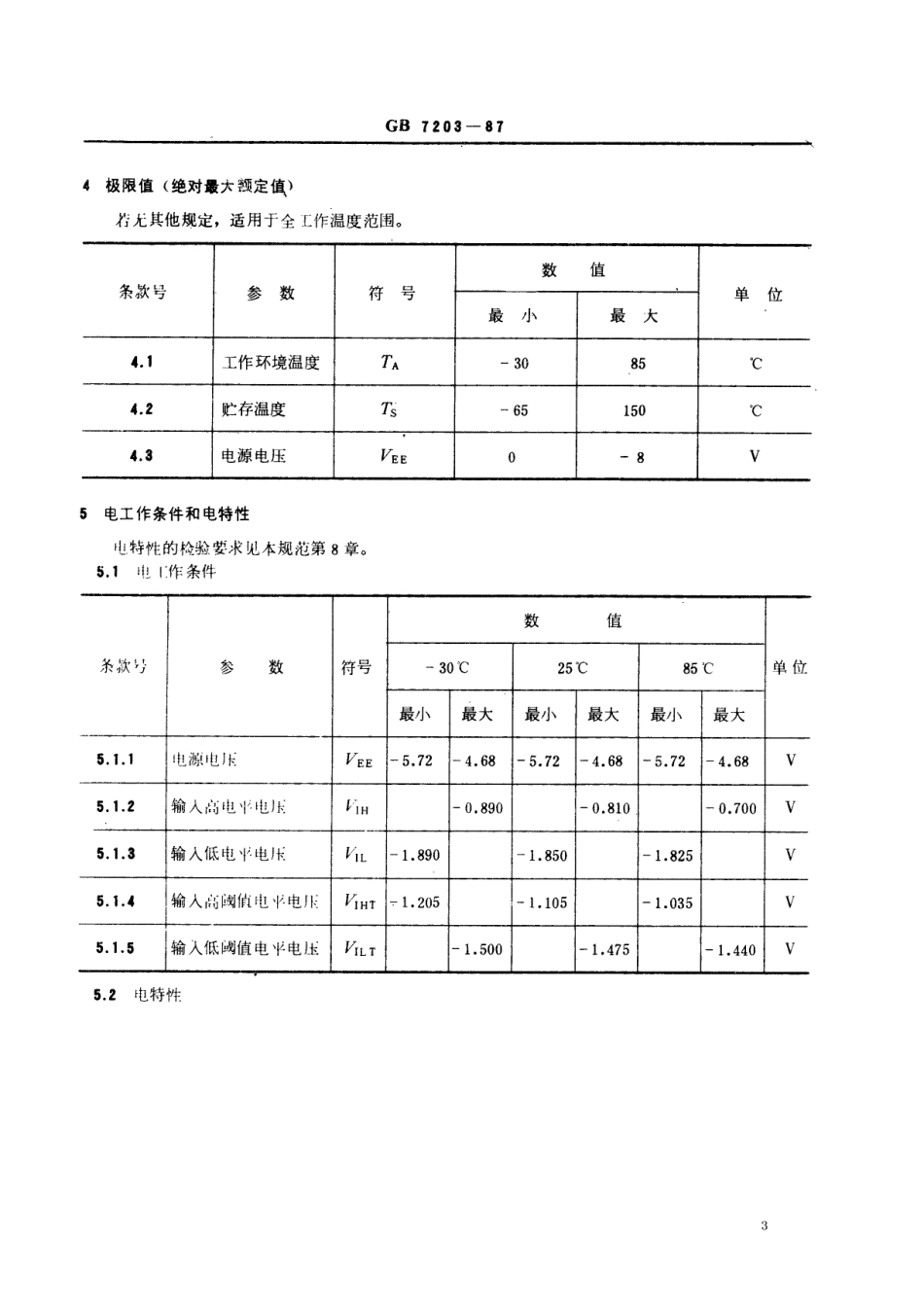 GBT 7203-1987 电子元器件详细规范 半导体集成电路CE10110型ECL双3输入或门(3输出)(可供认证用).pdf_第3页