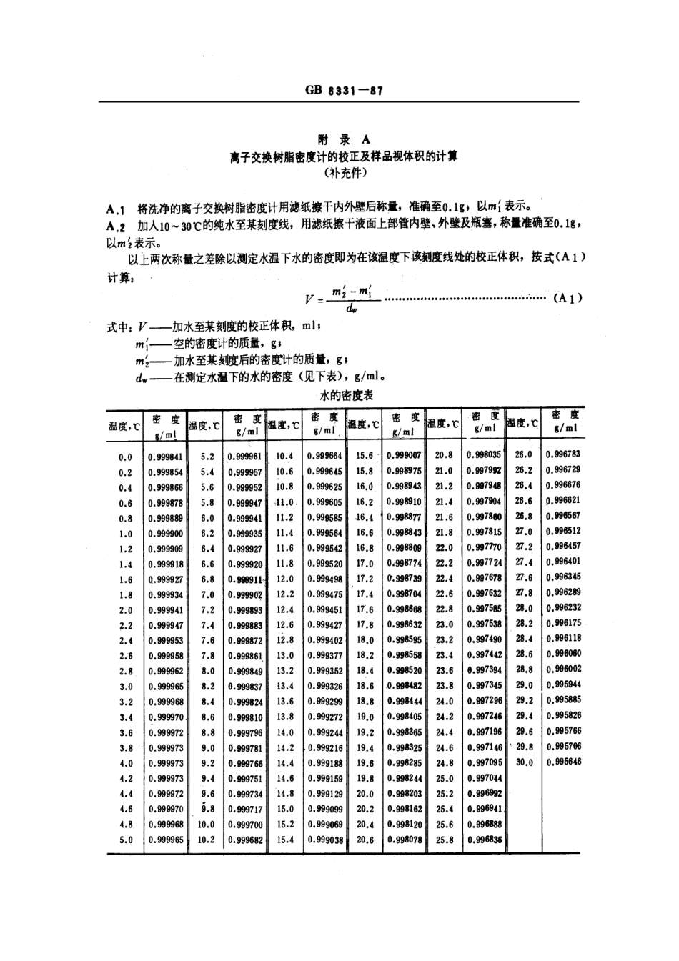 GBT 8331-1987 离子交换树脂湿视密度测定方法.pdf_第3页