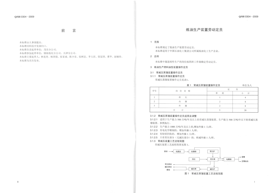 QSH 0304-2009 炼油生产装置劳动定员.pdf_第3页