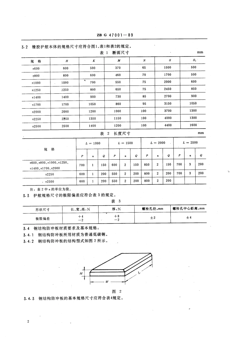 HGT 3329-1989 π型橡胶护舷.pdf_第3页