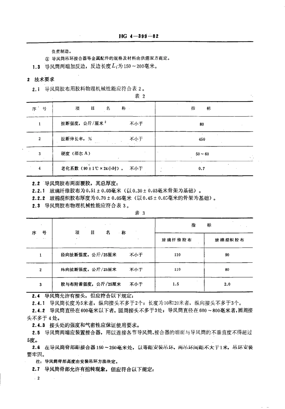 HGT 3325-1982 矿用胶布导风筒.pdf_第3页